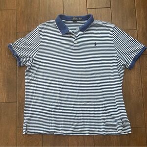 Polo Ralph Lauren Classic Fit Men's Blue Striped Polo Shirt size XXLT